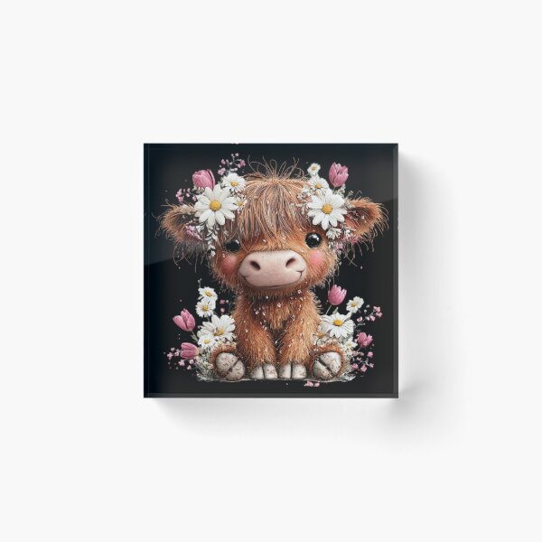 Item preview, Adorable Calf with Flowers designed and sold by perijun.
