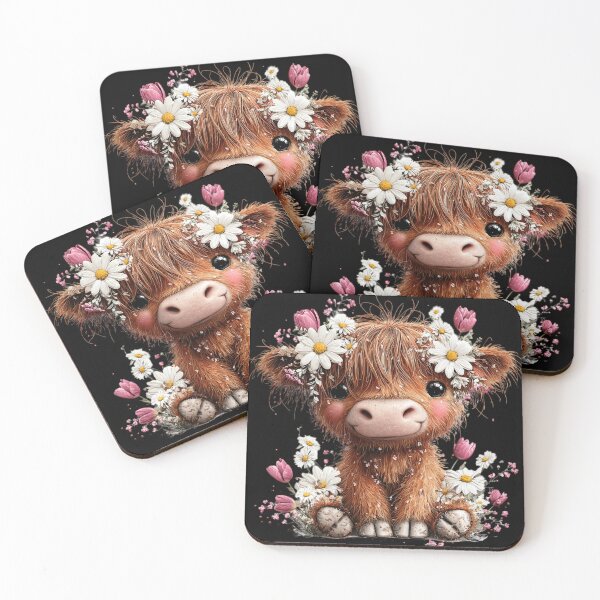 Item preview, Adorable Calf with Flowers designed and sold by perijun.