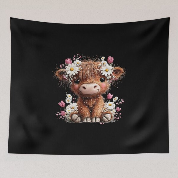 Item preview, Adorable Calf with Flowers designed and sold by perijun.