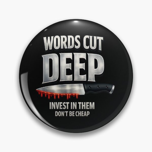 Item preview, Words Cut Deep Knife Graphic - Bold Streetwear Statement  designed and sold by FrozenHeat97.