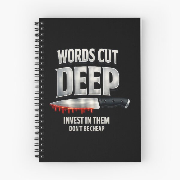 Item preview, Words Cut Deep Knife Graphic - Bold Streetwear Statement  designed and sold by FrozenHeat97.