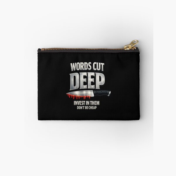 Item preview, Words Cut Deep Knife Graphic - Bold Streetwear Statement  designed and sold by FrozenHeat97.