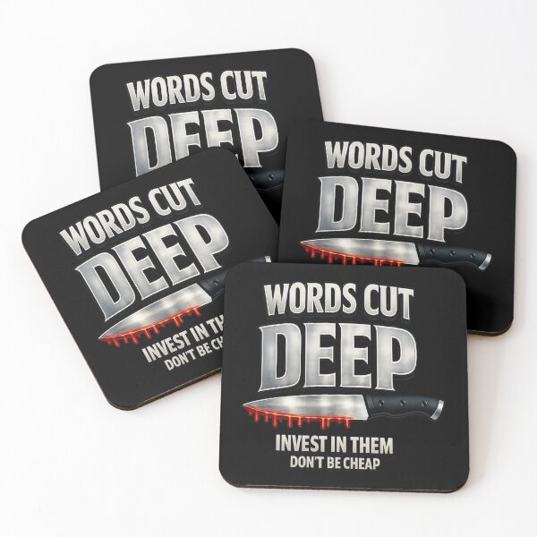 Item preview, Words Cut Deep Knife Graphic - Bold Streetwear Statement  designed and sold by FrozenHeat97.