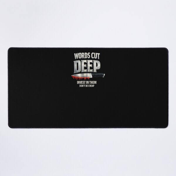 Item preview, Words Cut Deep Knife Graphic - Bold Streetwear Statement designed and sold by FrozenHeat97.
