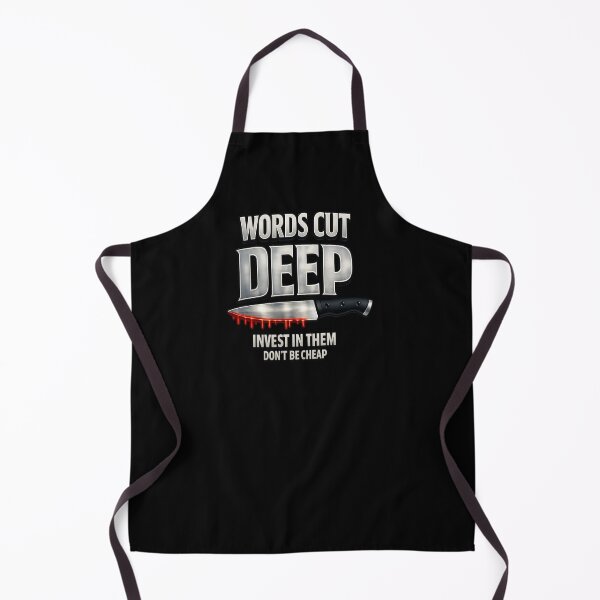 Item preview, Words Cut Deep Knife Graphic - Bold Streetwear Statement designed and sold by FrozenHeat97.