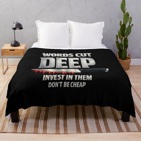 Item preview, Words Cut Deep Knife Graphic - Bold Streetwear Statement designed and sold by FrozenHeat97.