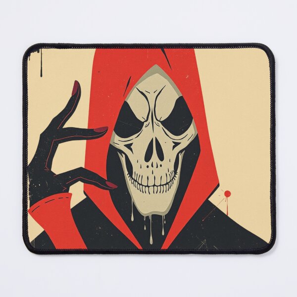 Item preview, Retro Red Hooded Grim Reaper Graphic designed and sold by ERODED SELF.