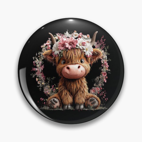 Item preview, Highland Cow with Flower Crown designed and sold by perijun.