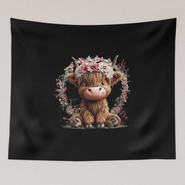 Item preview, Highland Cow with Flower Crown designed and sold by perijun.