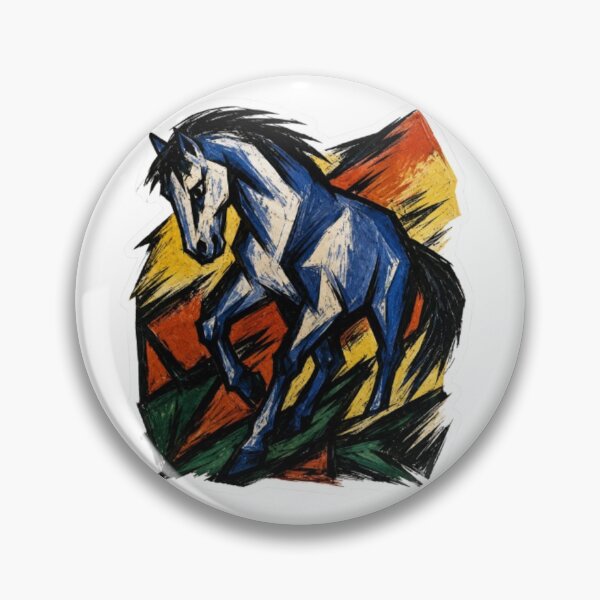 Item preview, Expressionist Blue Horse Lino Print designed and sold by Snurly.