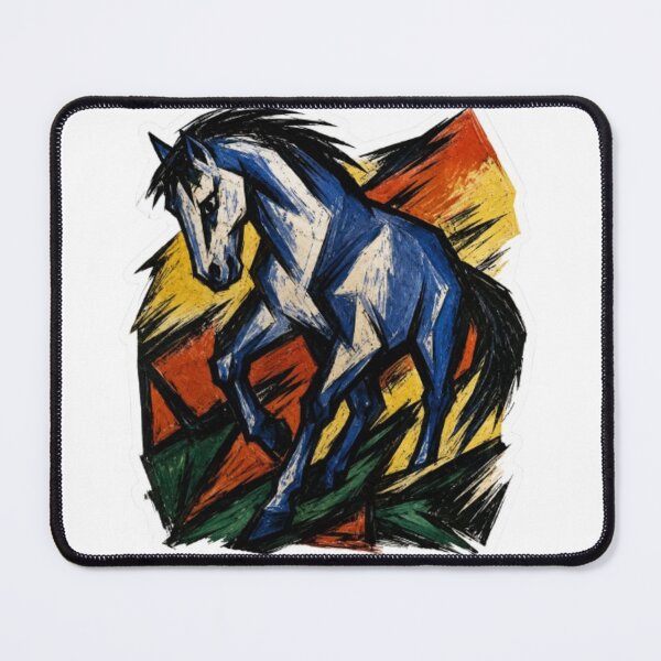 Item preview, Expressionist Blue Horse Lino Print designed and sold by Snurly.