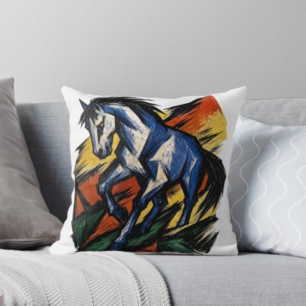 Item preview, Expressionist Blue Horse Lino Print designed and sold by Snurly.