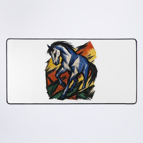 Item preview, Expressionist Blue Horse Lino Print designed and sold by Snurly.