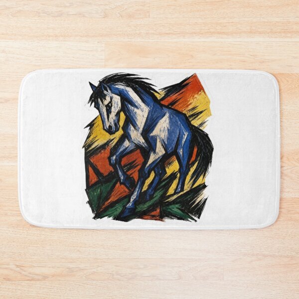 Item preview, Expressionist Blue Horse Lino Print designed and sold by Snurly.