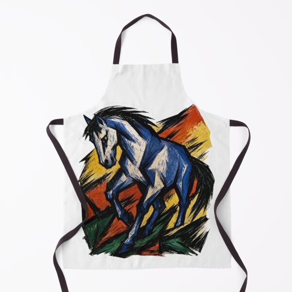 Item preview, Expressionist Blue Horse Lino Print designed and sold by Snurly.