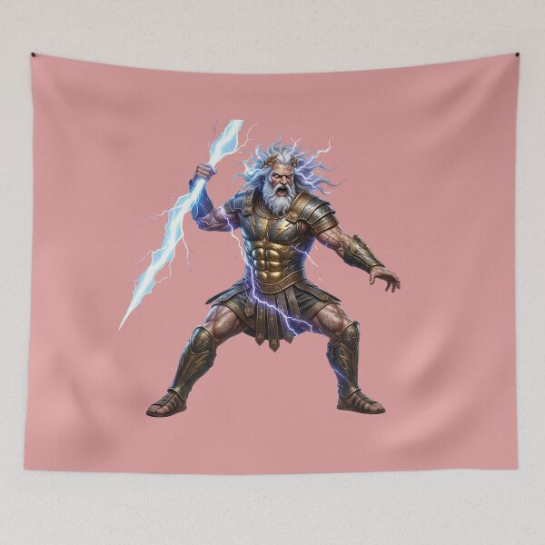 Item preview, Zeus King of Gods Golden Armor Neon Lightning designed and sold by Utopian-Magic.