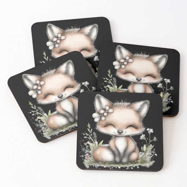 Item preview, Adorable Fox with Floral Crown designed and sold by perijun.