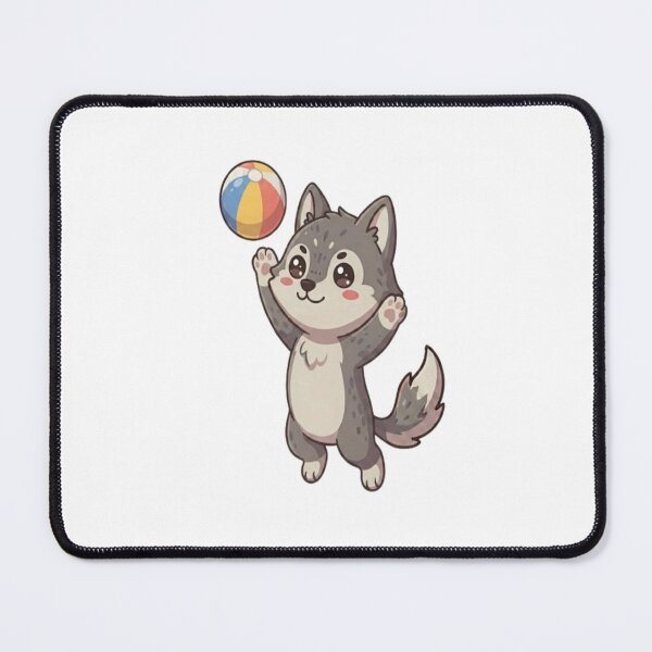 Item preview, Cute Wolf Playing Beach Ball designed and sold by Ella_Sketch.