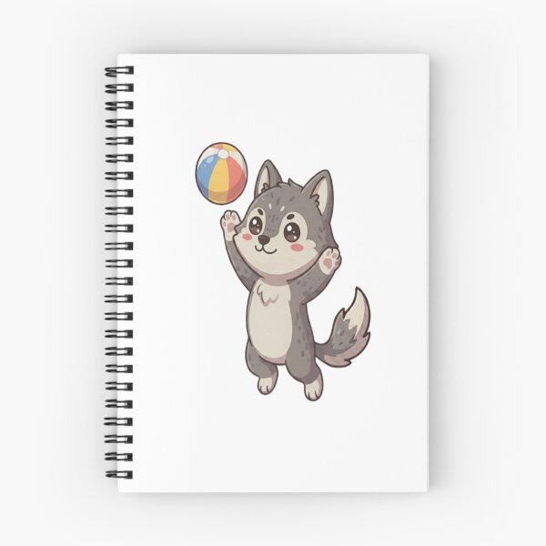 Item preview, Cute Wolf Playing Beach Ball designed and sold by Ella_Sketch.