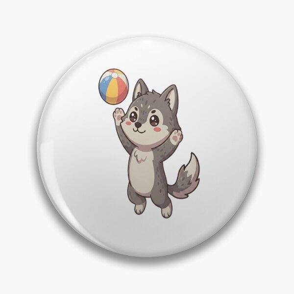 Item preview, Cute Wolf Playing Beach Ball designed and sold by Ella_Sketch.