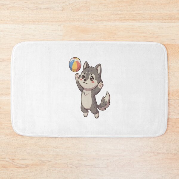 Item preview, Cute Wolf Playing Beach Ball designed and sold by Ella_Sketch.