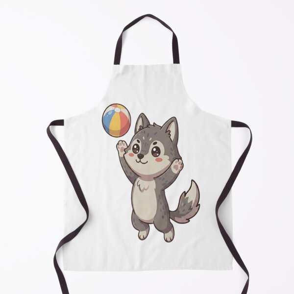 Item preview, Cute Wolf Playing Beach Ball designed and sold by Ella_Sketch.