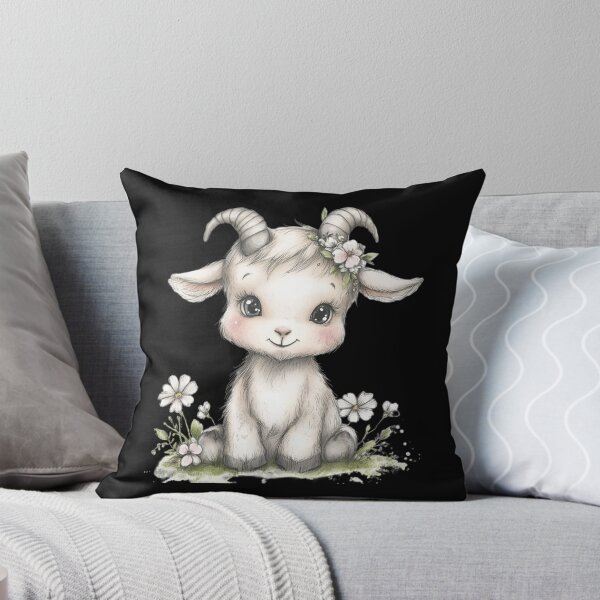 Item preview, Adorable Baby Goat with Flowers designed and sold by perijun.