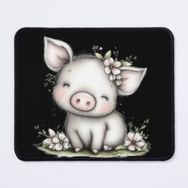 Item preview, Adorable Piglet with Flowers designed and sold by perijun.
