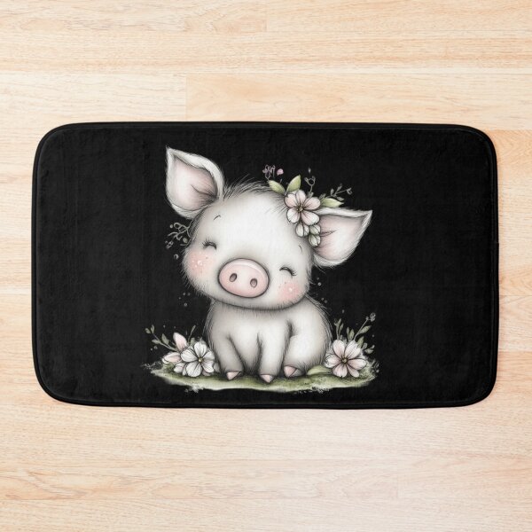 Item preview, Adorable Piglet with Flowers designed and sold by perijun.
