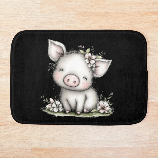 Item preview, Adorable Piglet with Flowers designed and sold by perijun.