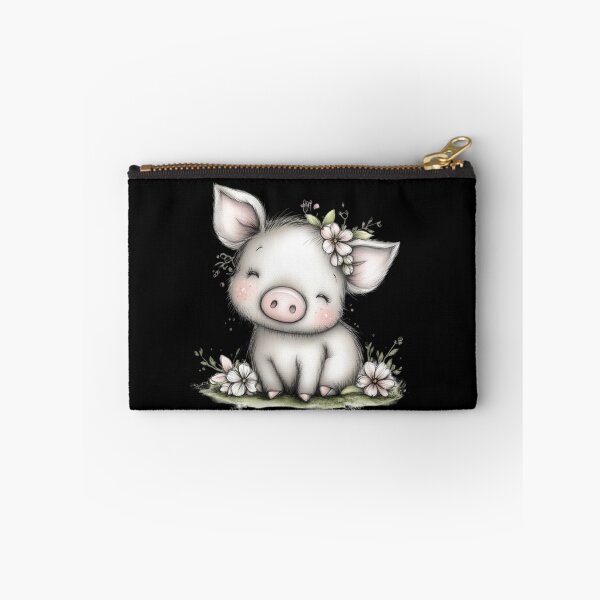 Item preview, Adorable Piglet with Flowers designed and sold by perijun.