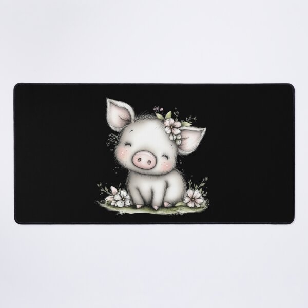 Item preview, Adorable Piglet with Flowers designed and sold by perijun.