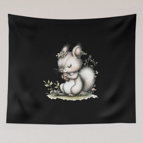 Item preview, Cute Squirrel with a Flower Crown designed and sold by perijun.