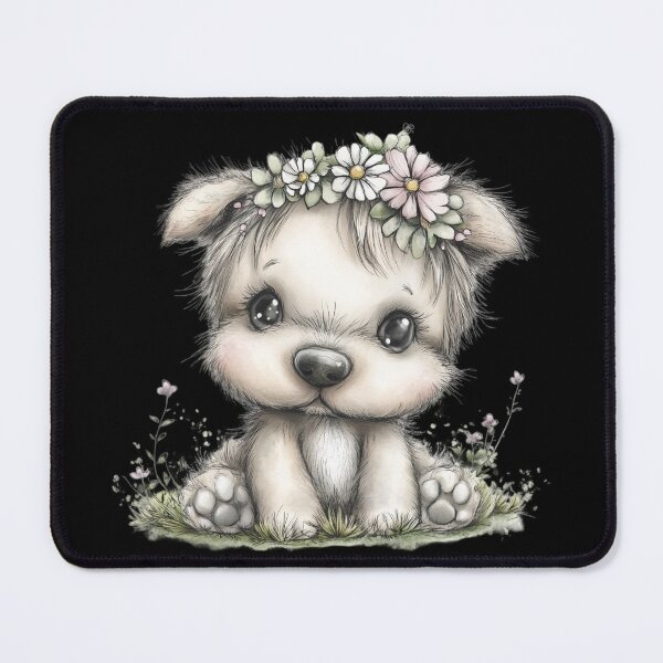Item preview, Adorable Puppy with Flower Crown designed and sold by perijun.
