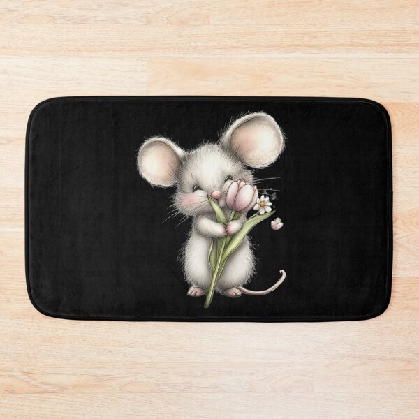 Item preview, Adorable Mouse with Flowers designed and sold by perijun.