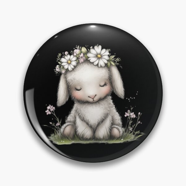 Item preview, Cute Lamb with Flower Crown designed and sold by perijun.