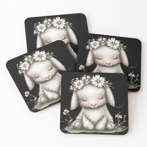 Item preview, Cute Lamb with Flower Crown designed and sold by perijun.