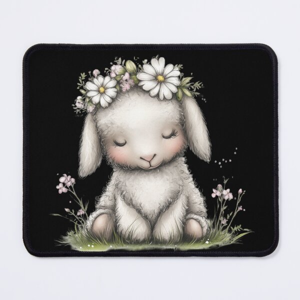 Item preview, Cute Lamb with Flower Crown designed and sold by perijun.