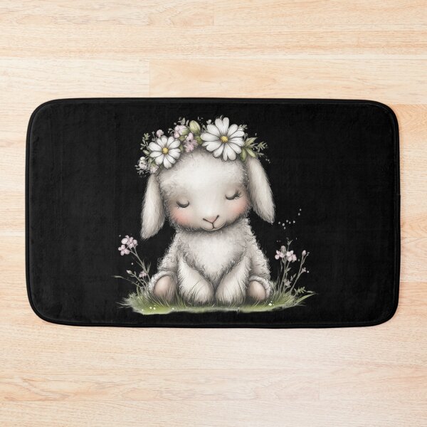 Item preview, Cute Lamb with Flower Crown designed and sold by perijun.