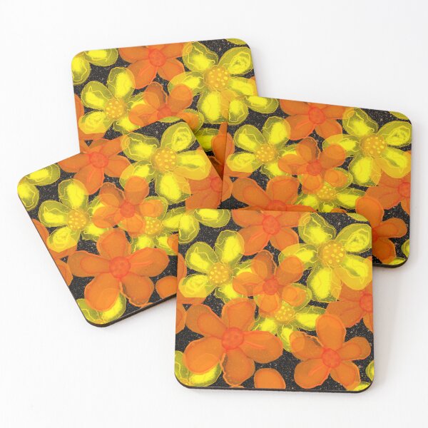 Item preview, Yellow and Orange watercolor flowers designed and sold by MarySchwindt.