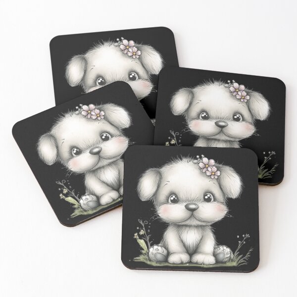 Item preview, Adorable Fluffy Puppy with Flower designed and sold by perijun.