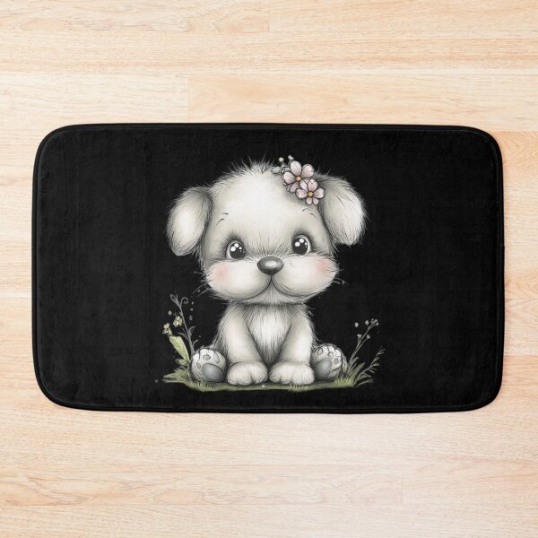 Item preview, Adorable Fluffy Puppy with Flower designed and sold by perijun.