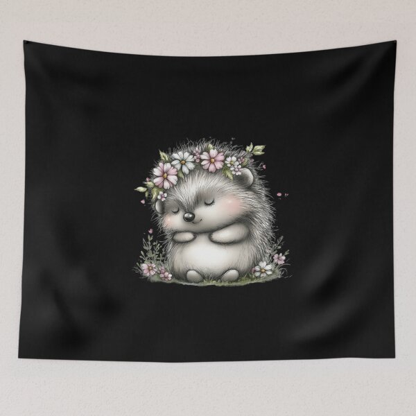 Item preview, Cute Hedgehog with Flower Crown designed and sold by perijun.