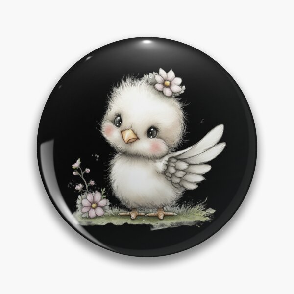 Item preview, Adorable Fluffy Bird with Flowers designed and sold by perijun.