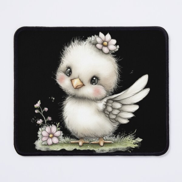 Item preview, Adorable Fluffy Bird with Flowers designed and sold by perijun.