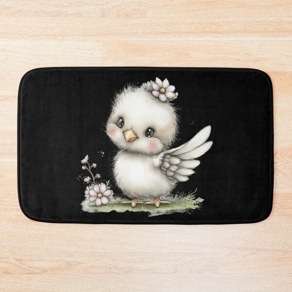 Item preview, Adorable Fluffy Bird with Flowers designed and sold by perijun.