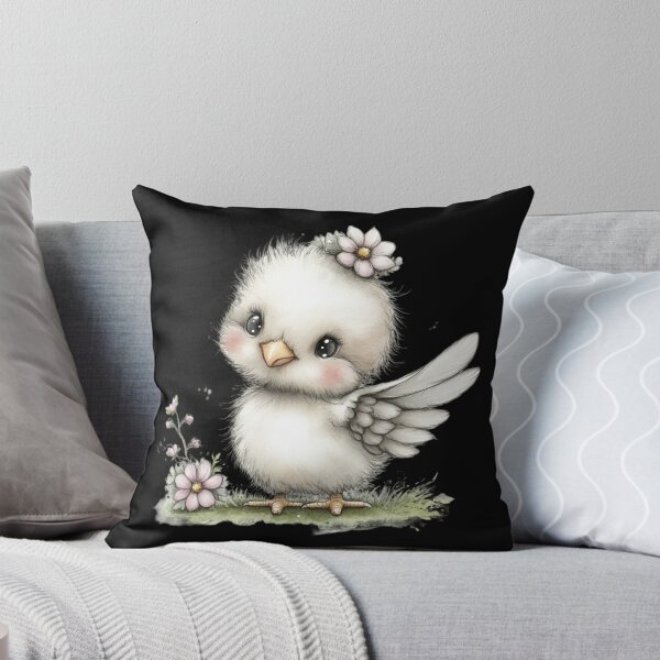 Item preview, Adorable Fluffy Bird with Flowers designed and sold by perijun.