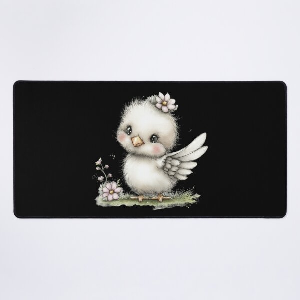 Item preview, Adorable Fluffy Bird with Flowers designed and sold by perijun.