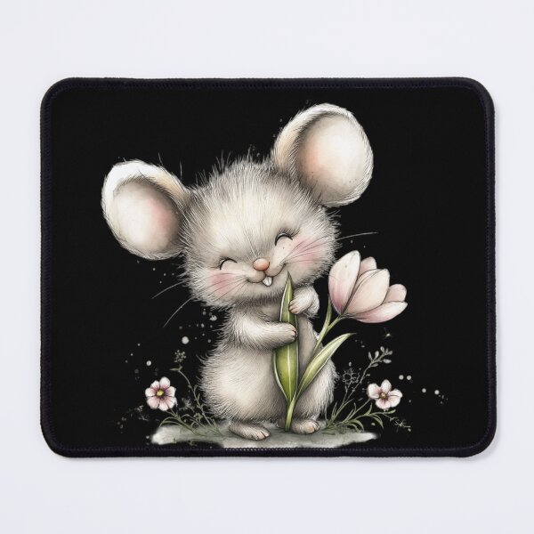 Item preview, Adorable Mouse Holding a Flower designed and sold by perijun.