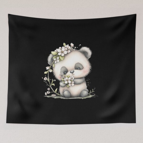 Item preview, Cute Panda with Blossoms designed and sold by perijun.